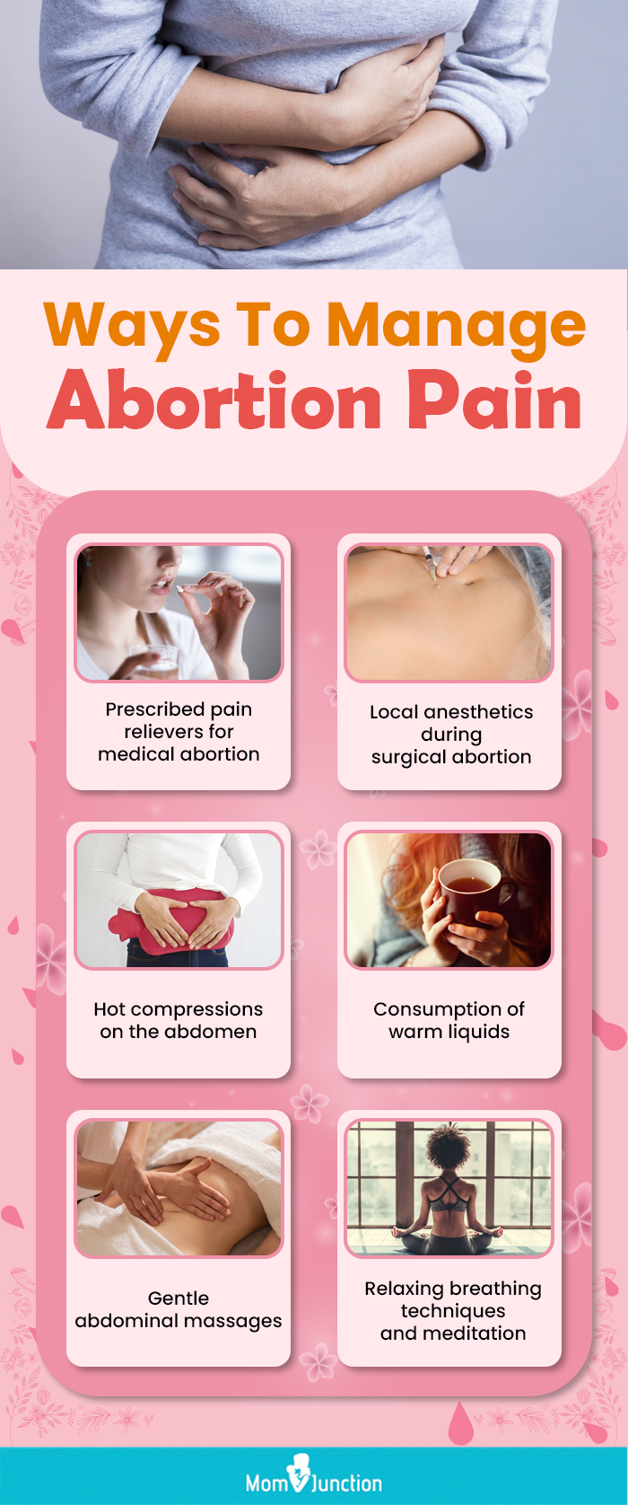 ways to manage abortion pain (infographic)