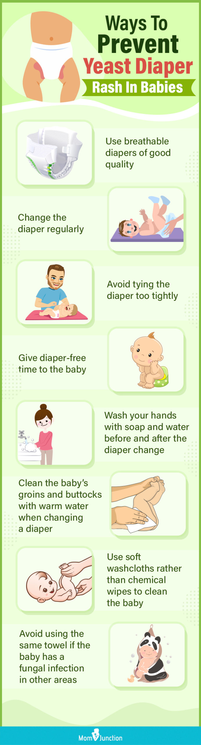 ways to prevent yeast diaper rash in babies (infographic)