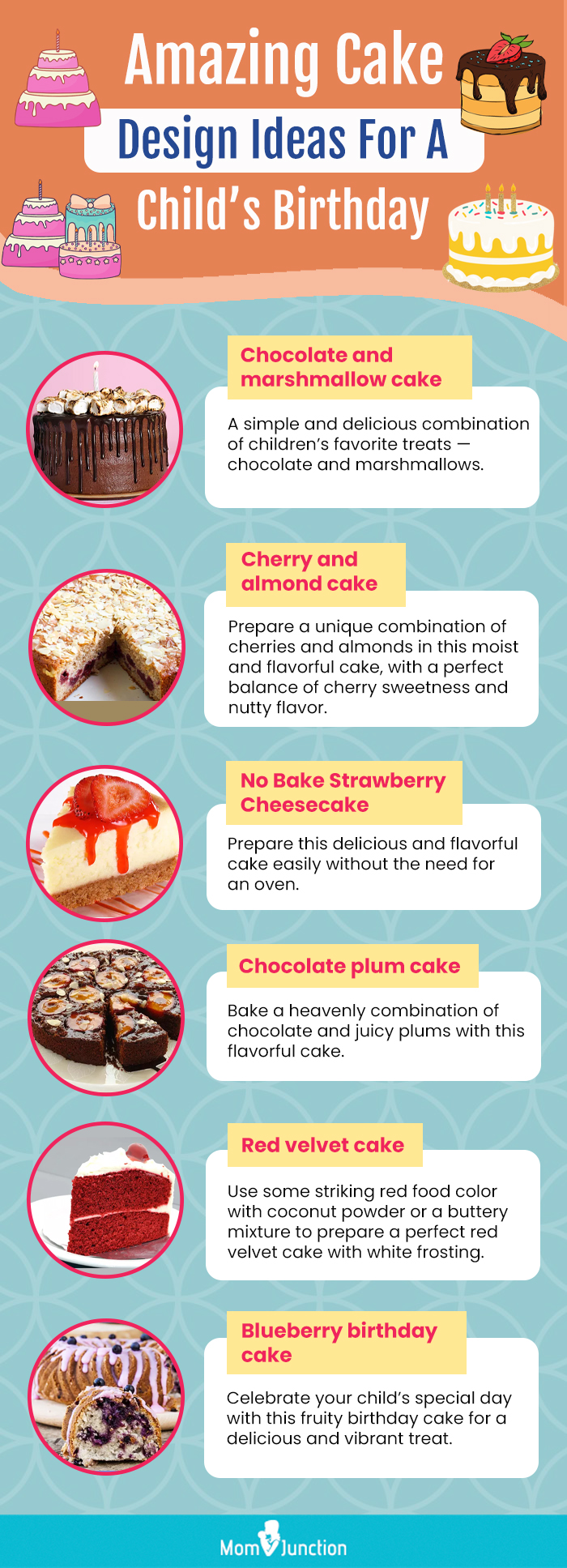amazing cake design ideas for a childs birthday (infographic)