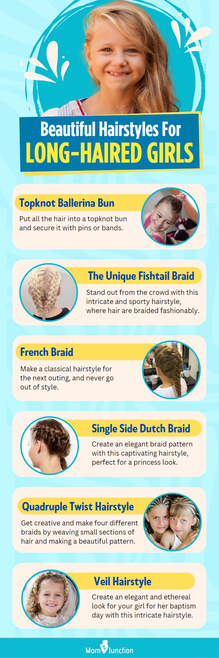 beautiful hairstyles for long haired girls (infographic)