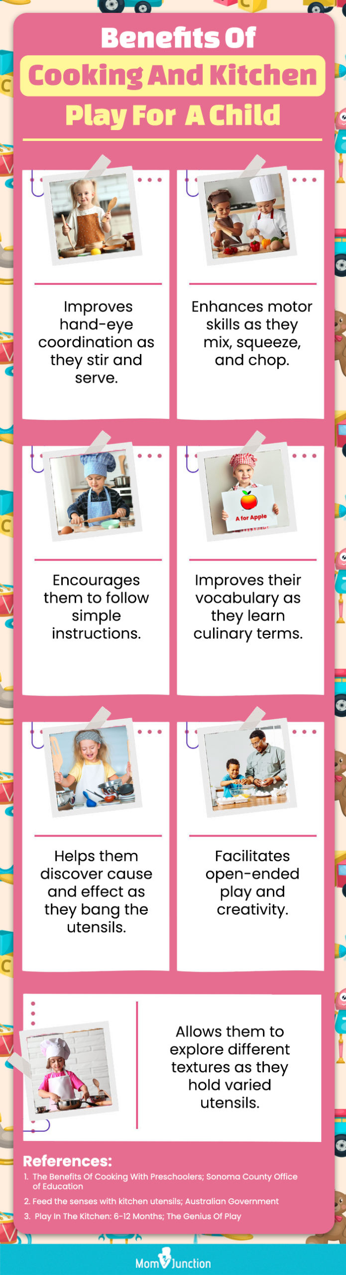Benefits Of Cooking And Kitchen Play A Child (infographic)