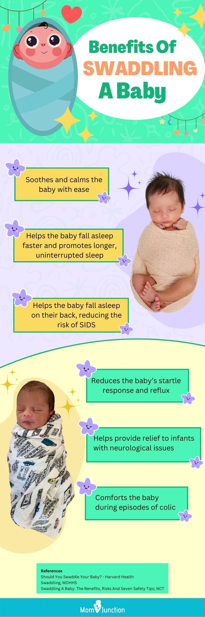 Benefits Of Swaddling A Baby (infographic)