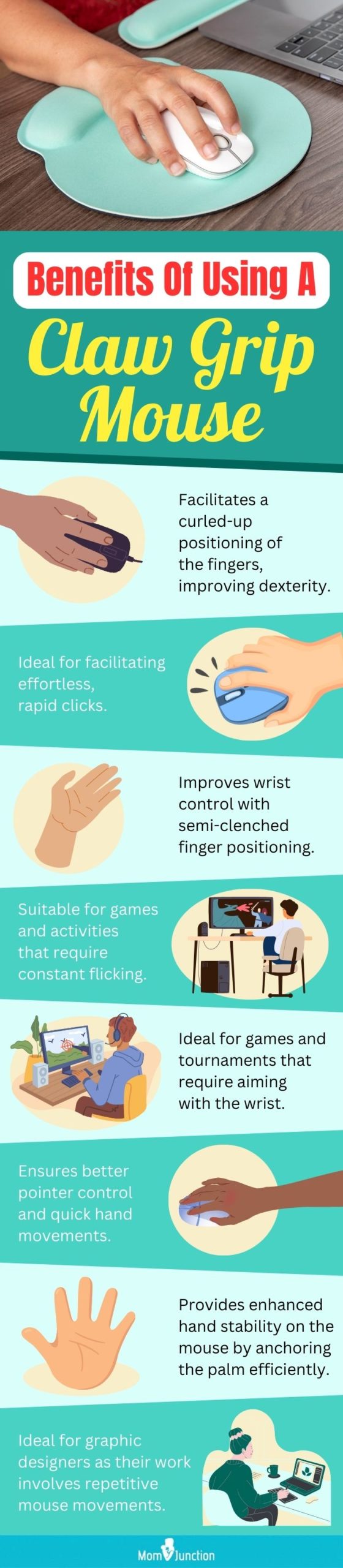 Benefits Of Using A Claw Grip Mouse (infographic)