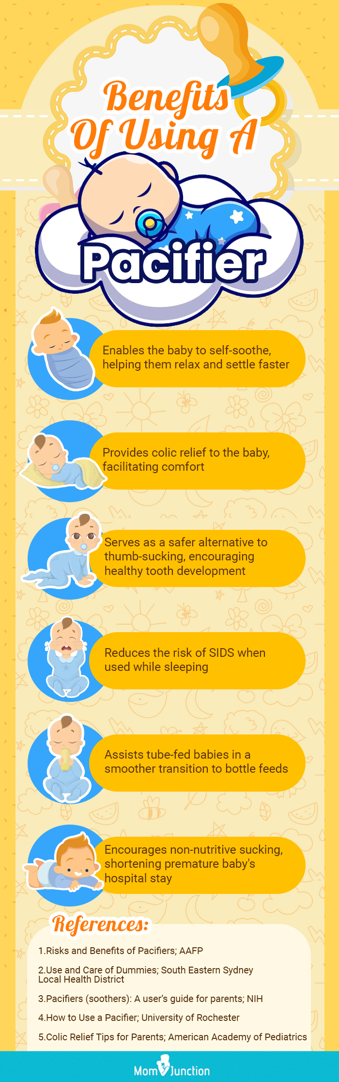 Benefits Of Using A Pacifier (infographic)