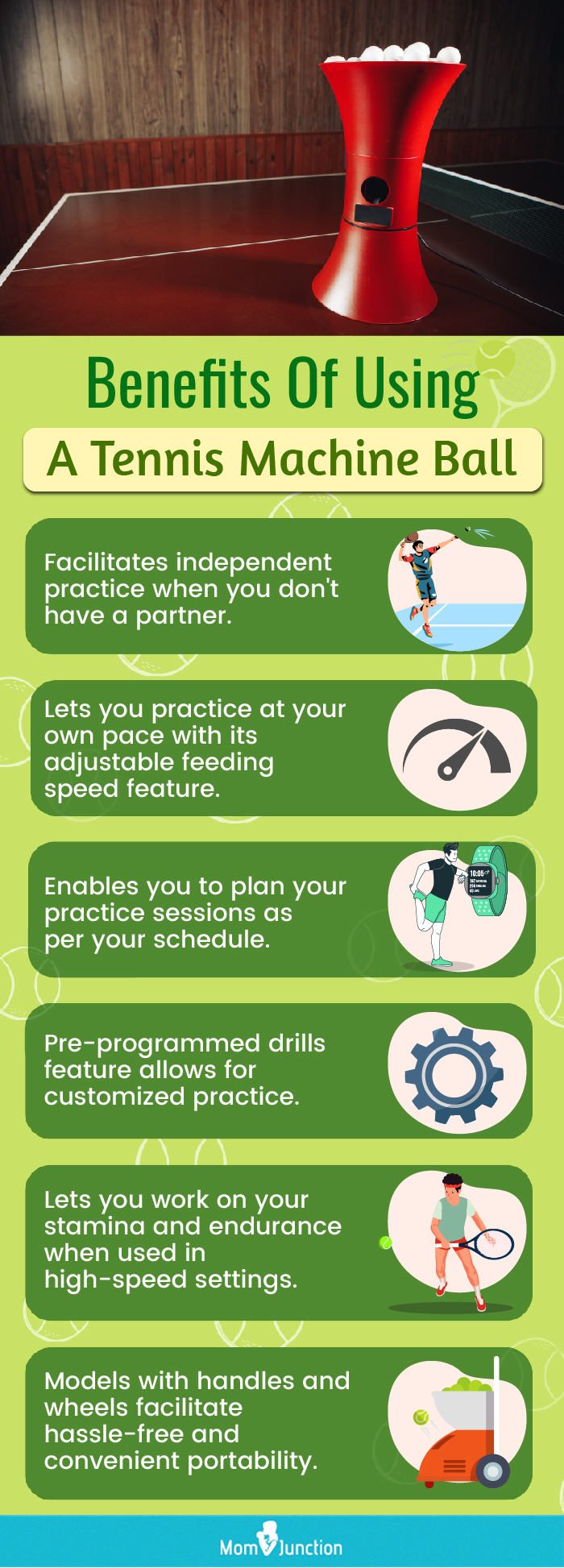 Benefits Of Using A Tennis Machine Ball (infographic)