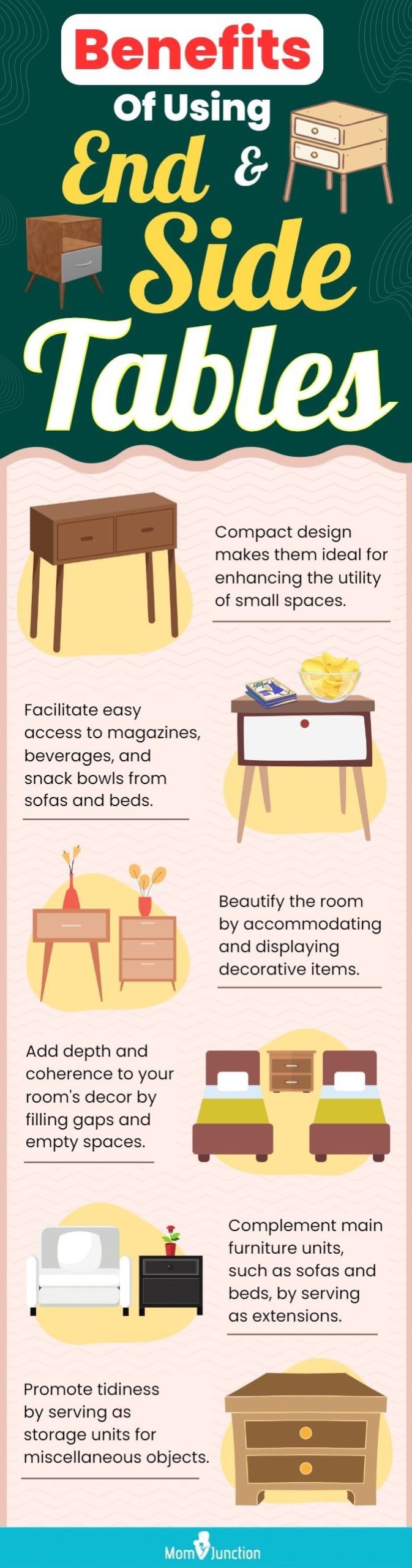 Benefits Of Using End And Side Tables (infographic)