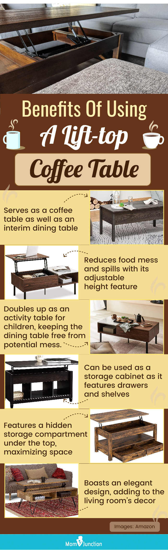 Benefits of Using A Lift-top Coffee Table (infographic)