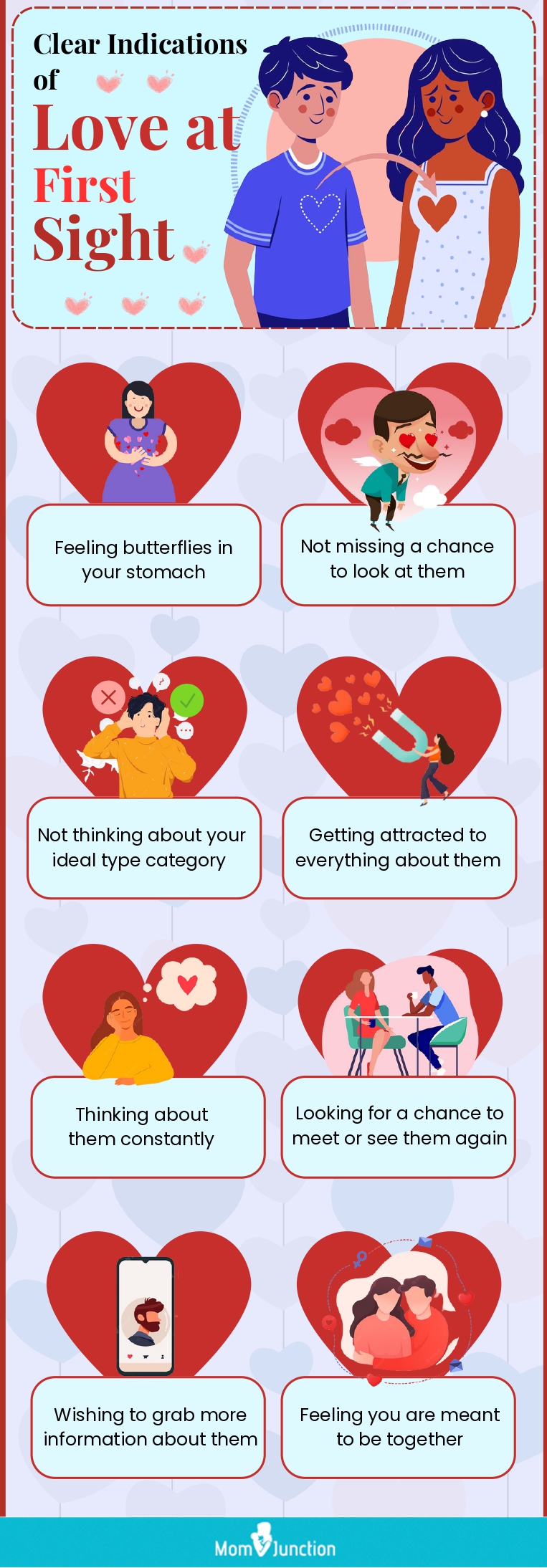 clear indications of love at first sight (infographic)