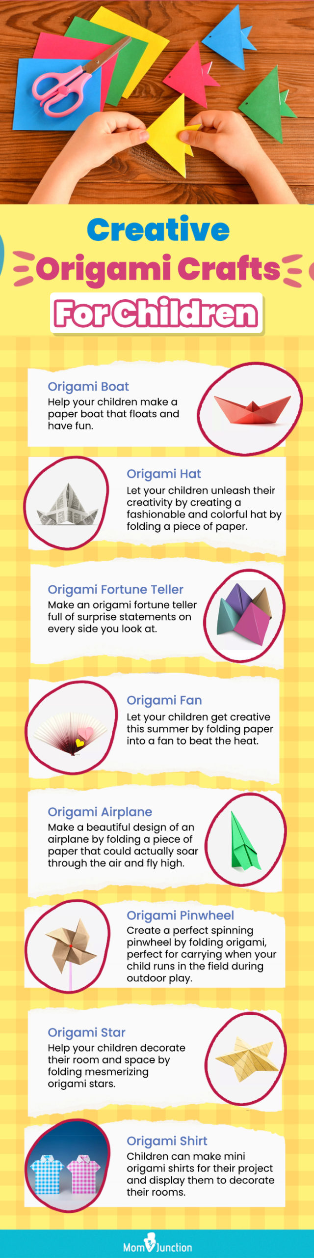 creative origami crafts for children (infographic)