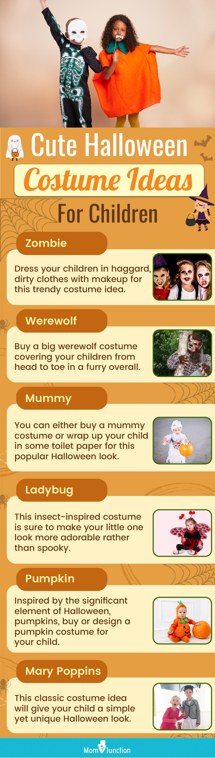 cute halloween costume ideas for children (infographic)