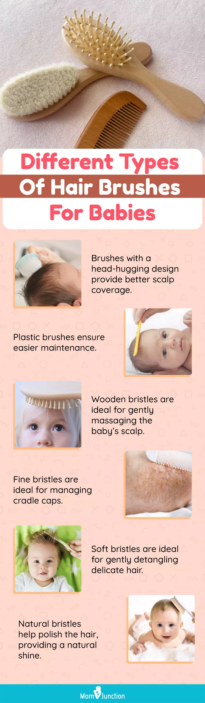 Different Types Of Hair Brushes For Babies (infographic)