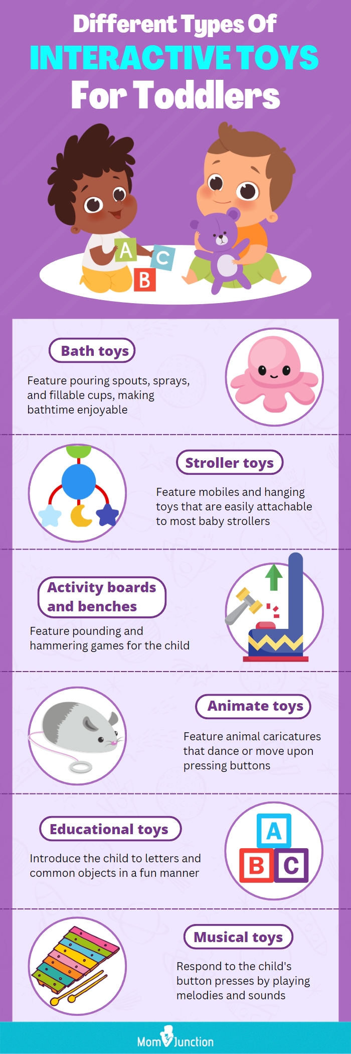 Different Types Of Interactive Toys For Toddlers (infographic)