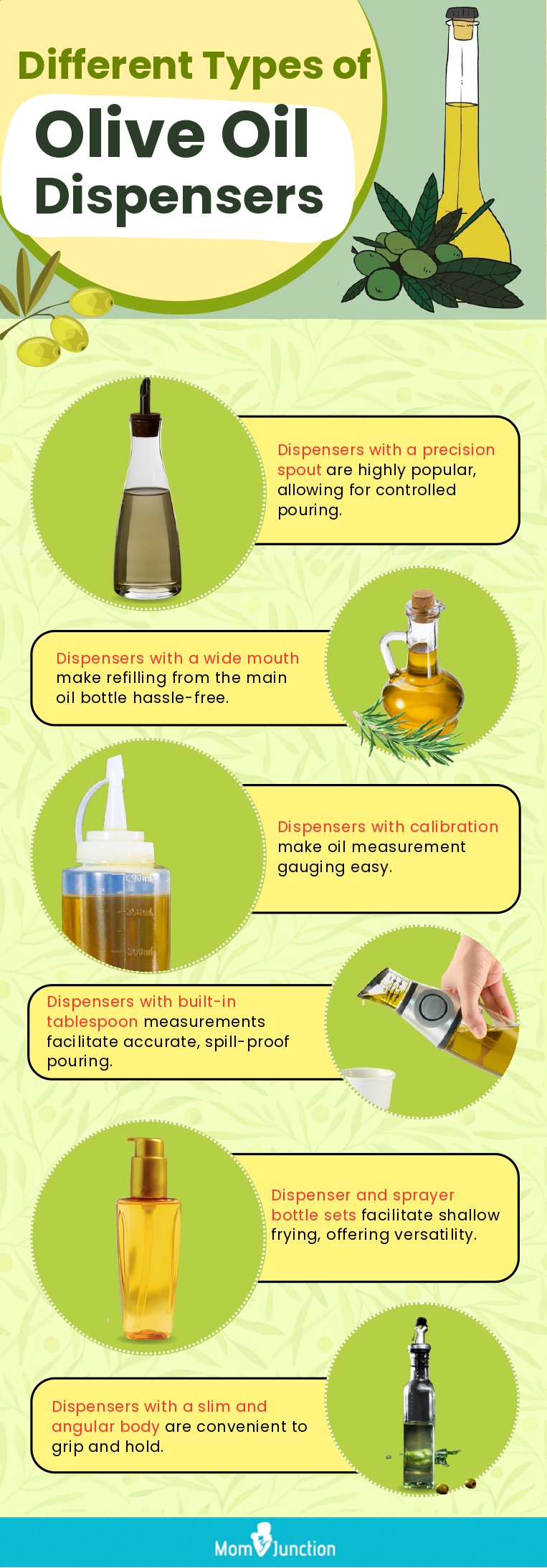 Different Types Of Olive Oil Dispensers (infographic)
