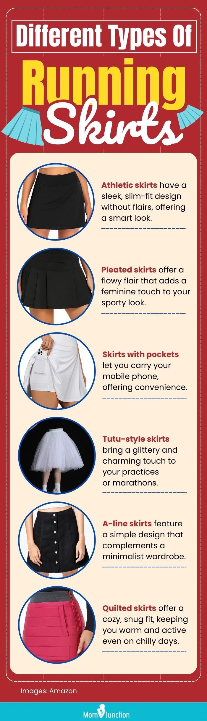 Different Types Of Running Skirts (infographic)