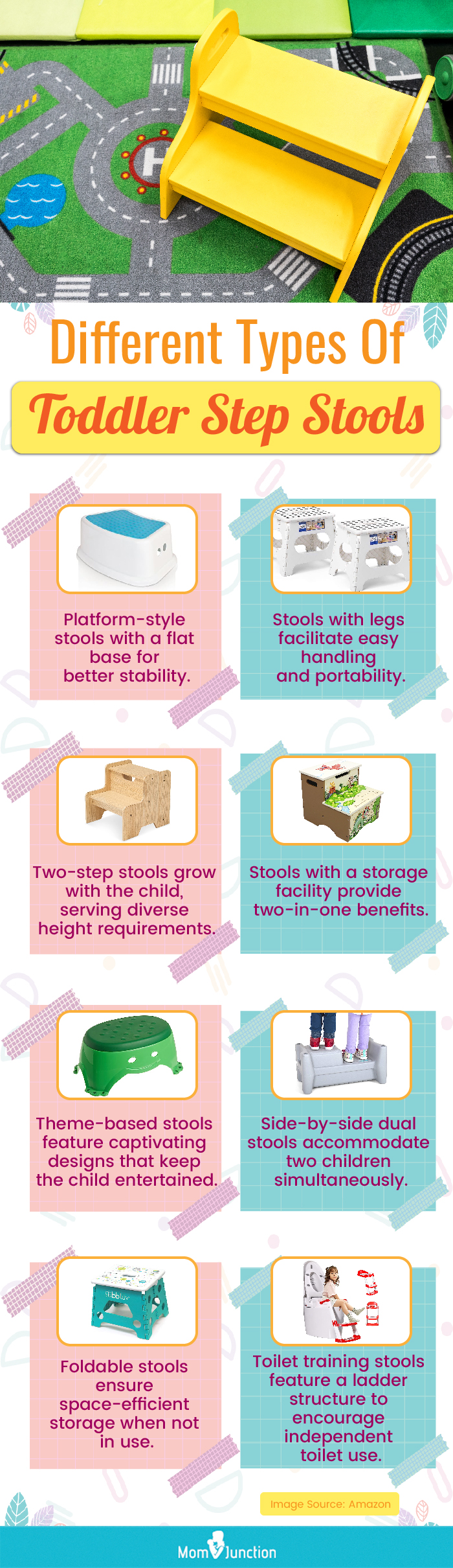 Different Types Of Toddler Step Stools (infographic)