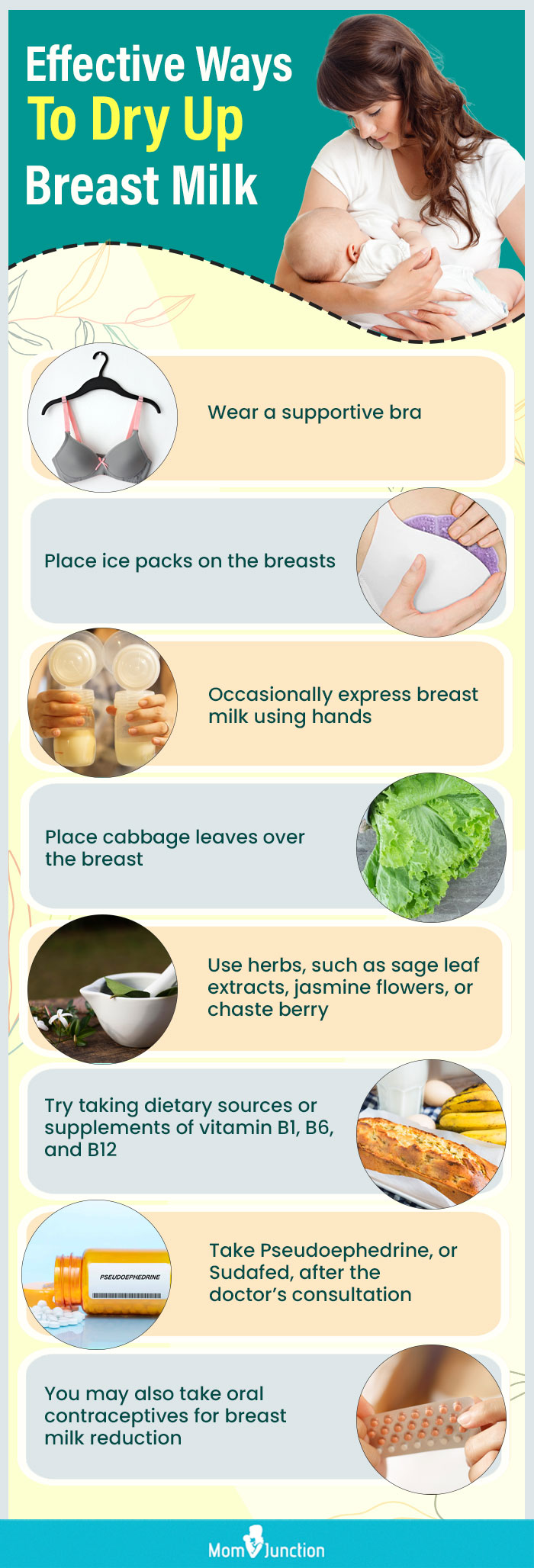 effective ways to dry up breast milk (infographic)
