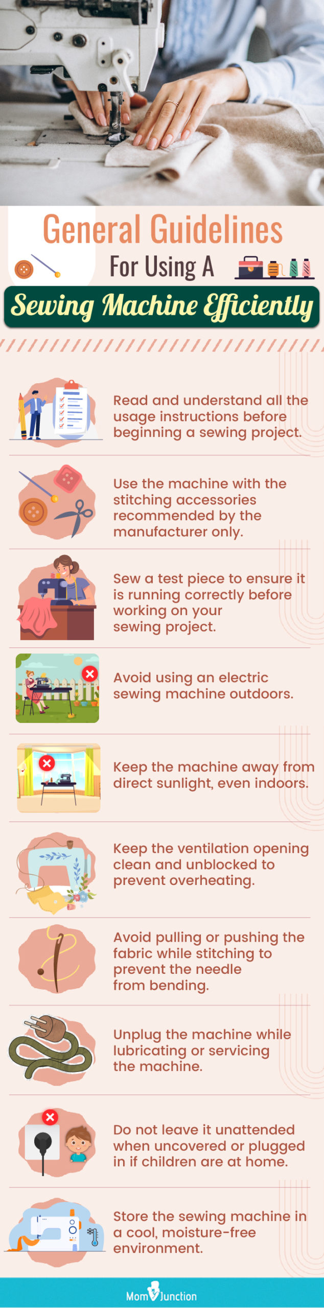 General Guidelines For Using A Sewing Machine Efficiently (infographic)