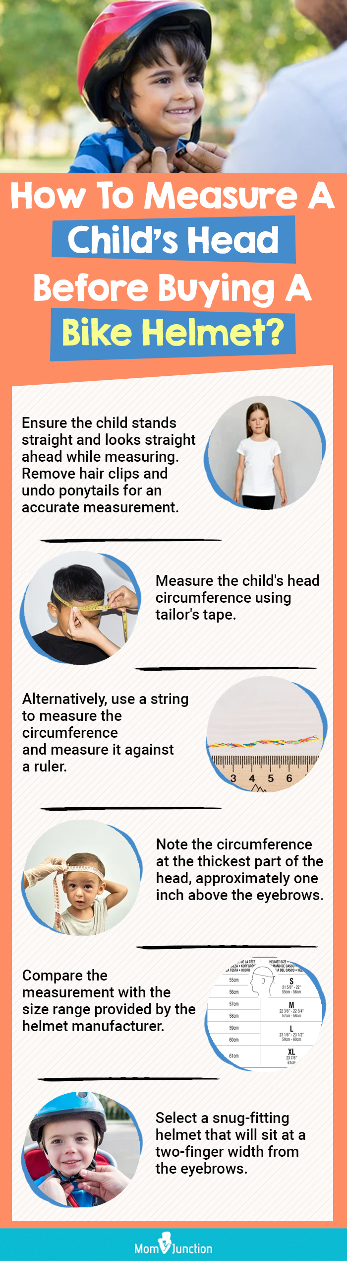 How To Measure A Child’s Head Before Buying A Bike Helmet (infographic)