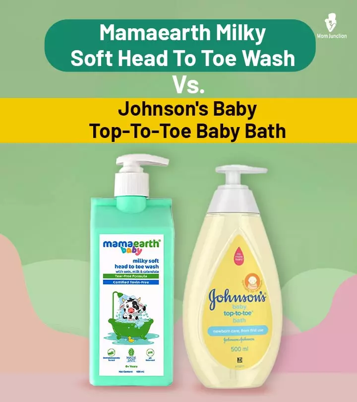Mamaearth Milky Soft Head To Toe Wash Vs. Johnson's Baby Top-To-Toe Baby Bath