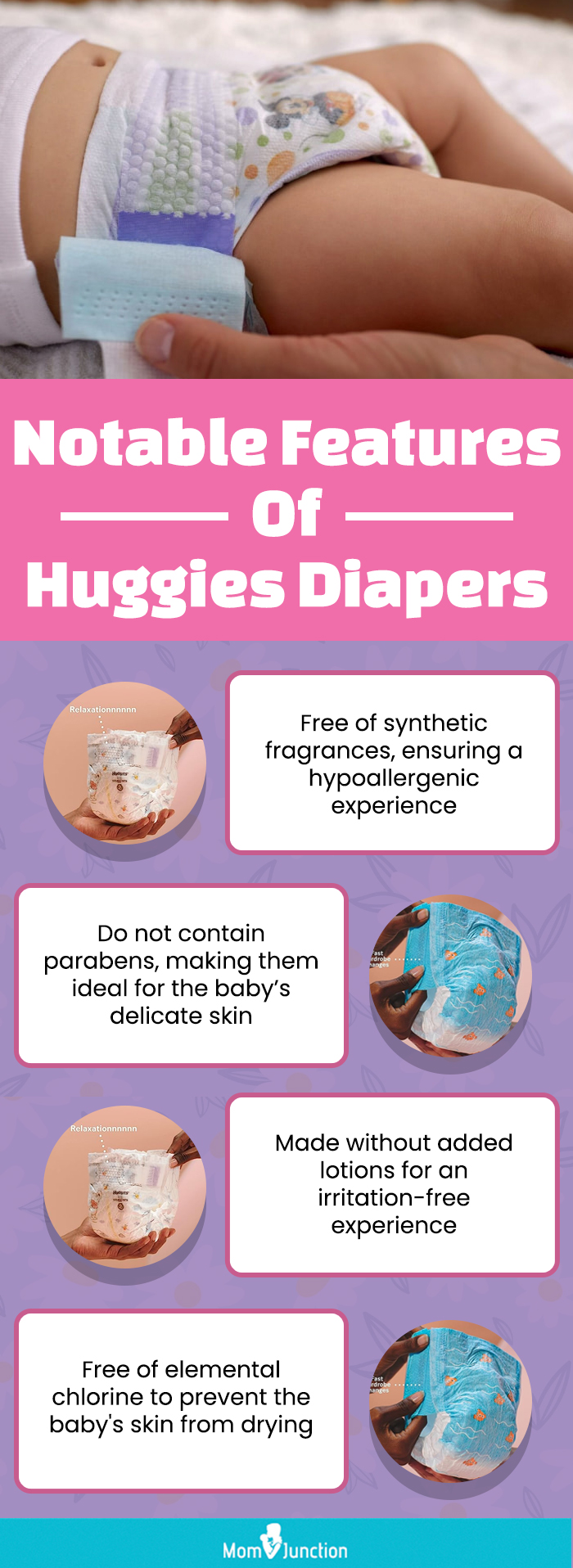 Notable Features Of Huggies Diapers (infographic)