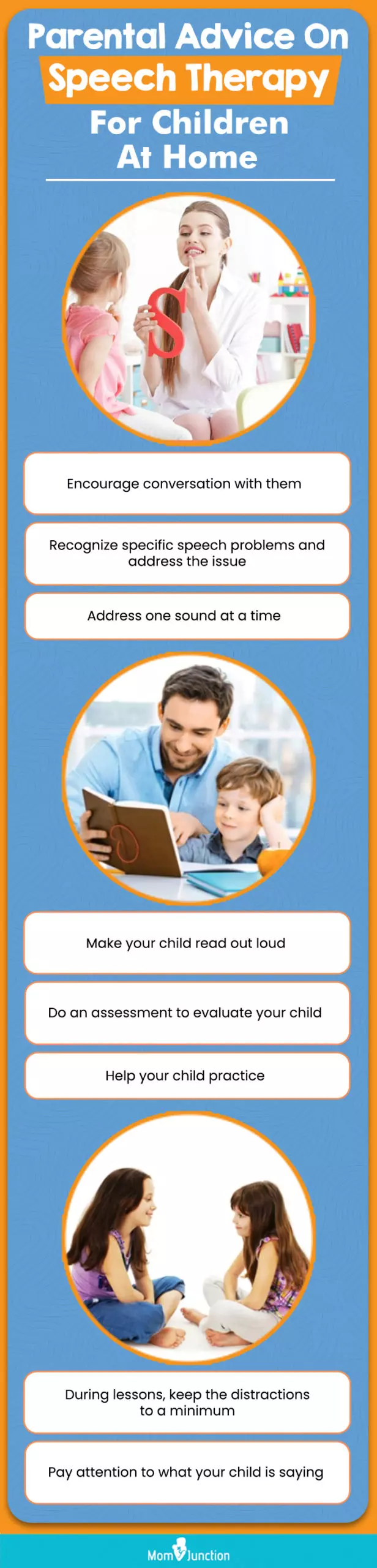 parental advice for speech therapy for children at home (infographic)