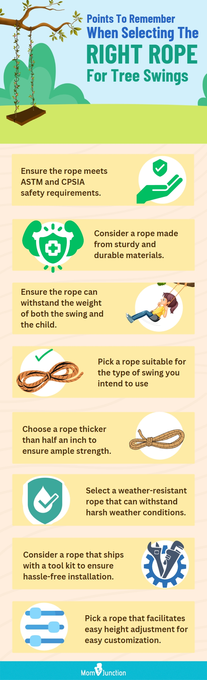 Points To Remember When Selecting The Right Rope For Tree Swings (infographic)