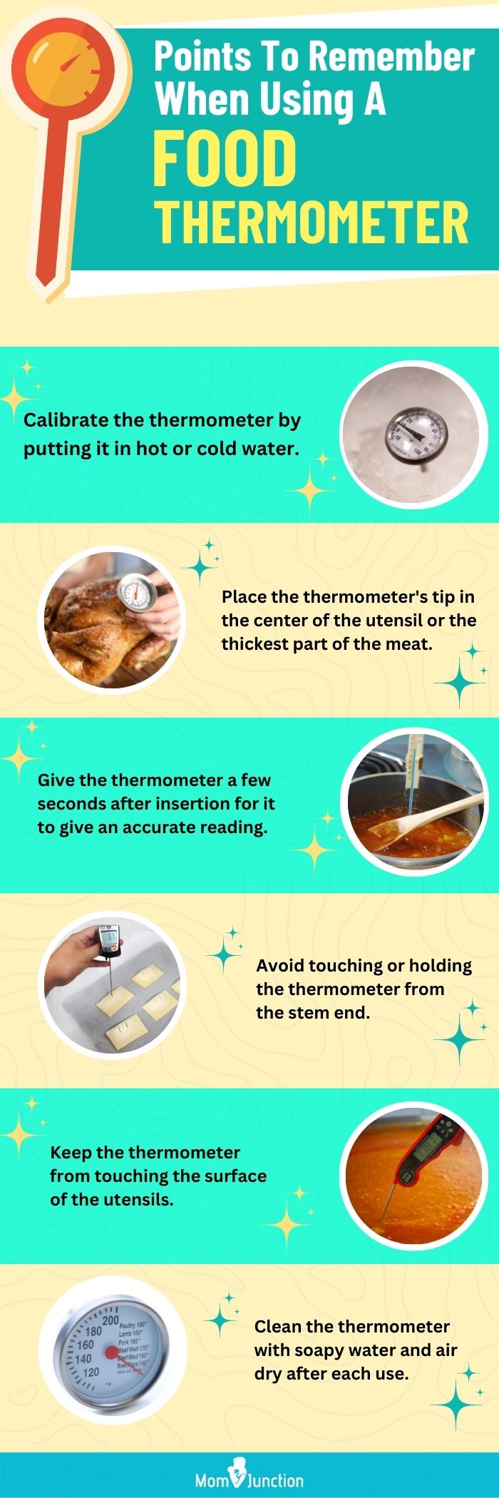 Points To Remember When Using A Food Thermometer (infographic)