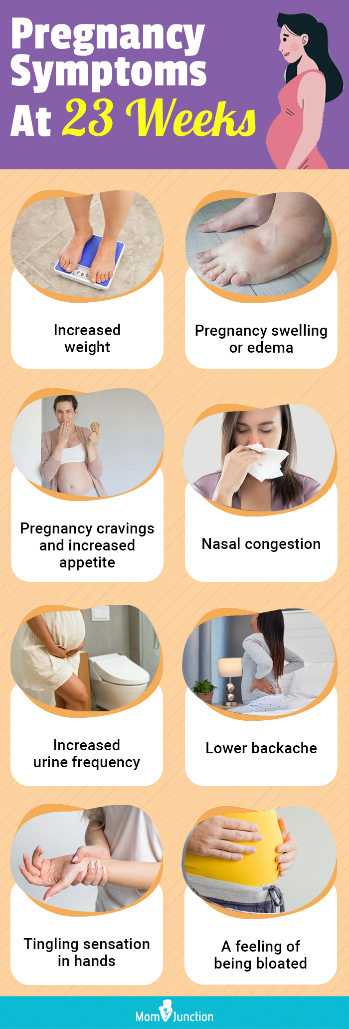 pregnancy symptoms at 23 weeks (infographic)