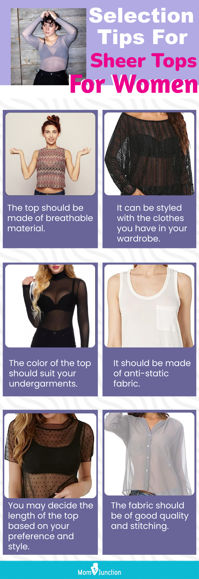 Selection Tips For Sheer Tops For Women (infographic)