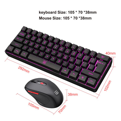 Snpurdiri 2.4G Wireless Gaming Keyboard And Mouse Combo