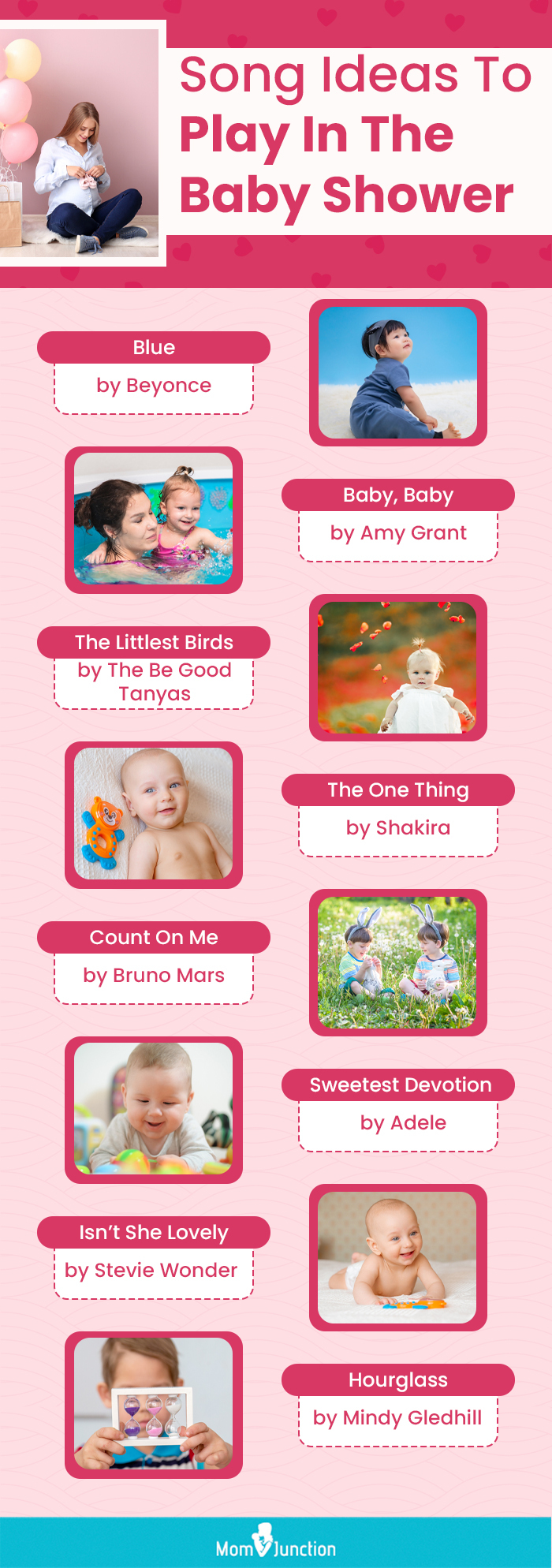 song ideas to play in the baby shower (infographic)