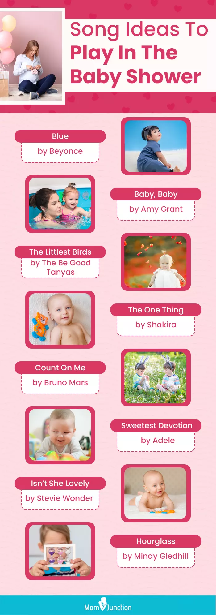 song ideas to play in the baby shower (infographic)