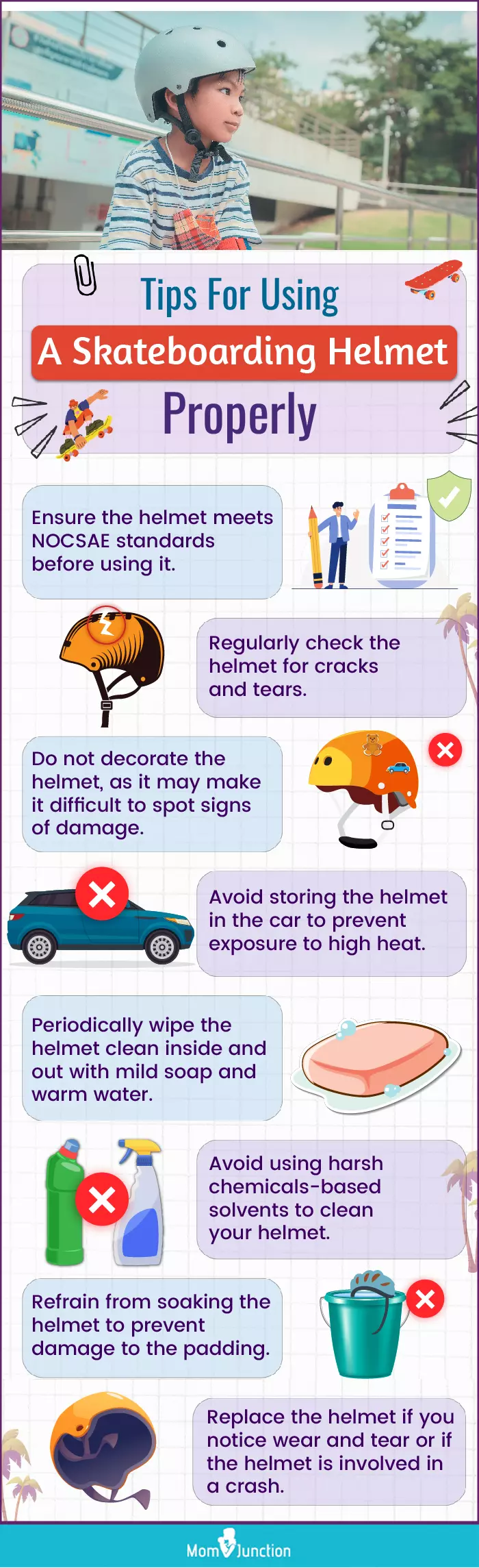 Tips For Using A Skateboarding Helmet Properly (infographic)