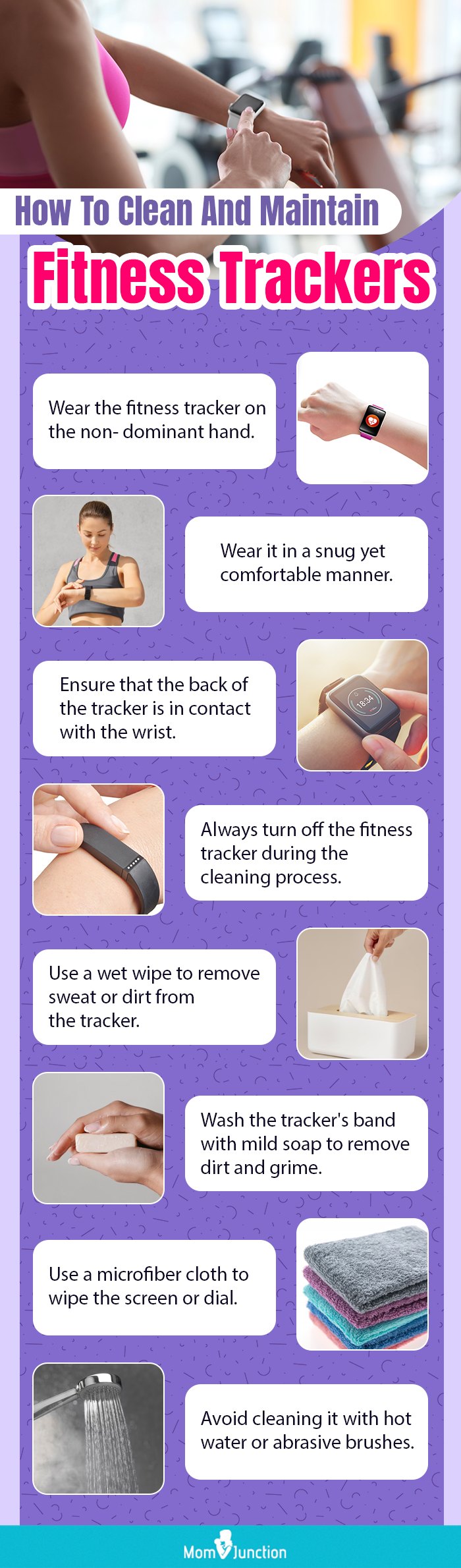 Tips To Wear And Maintain Fitness Trackers (infographic)