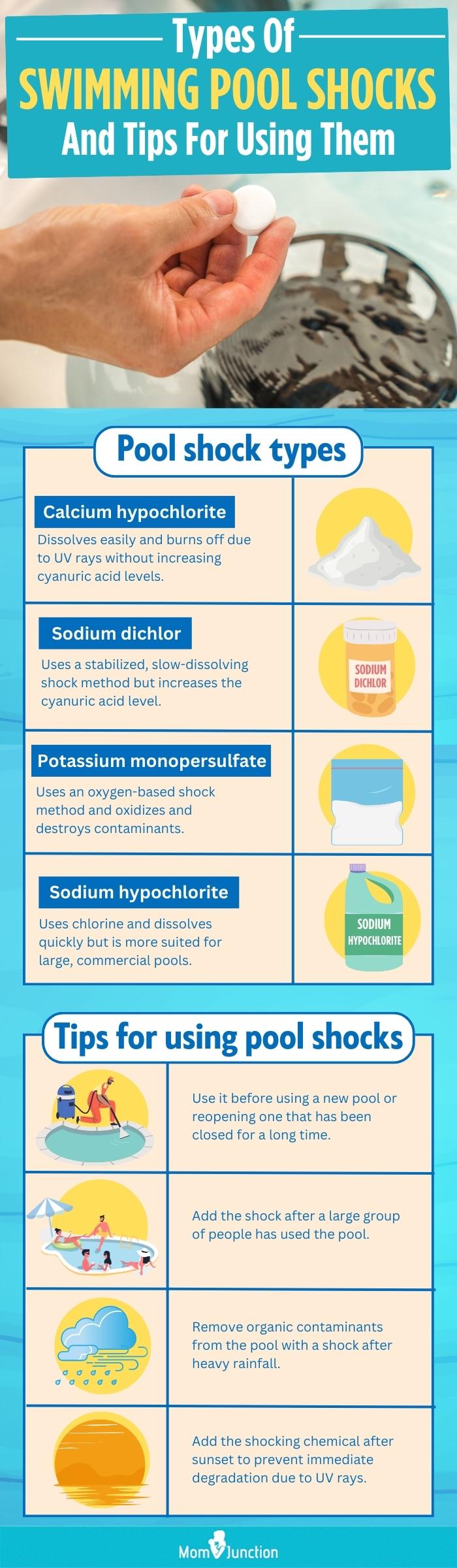 Types Of Swimming Pool Shocks And Tips For Using Them (infographic)
