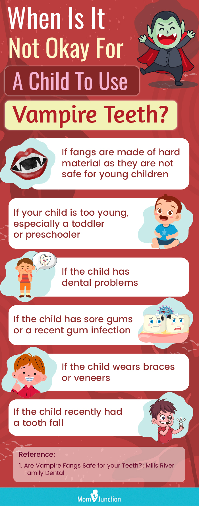 when is it not okay for a child to use vampire teeth? (infographic)