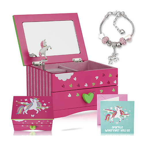 Amitié Lane Unicorn Musical Jewelry Box For Girls