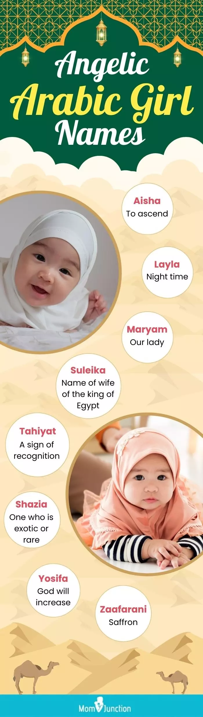 angelic arabic girl names (infographic)
