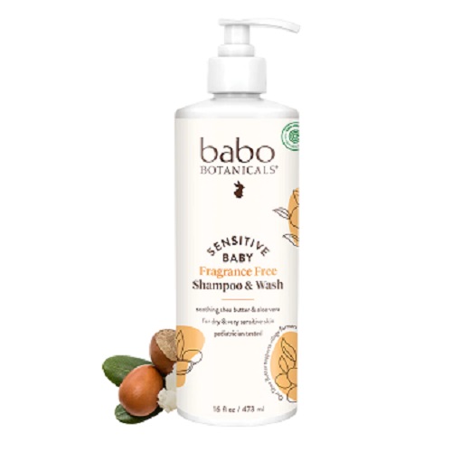 Babo Botanicals Sensitive Baby 2-In-1 Shampoo & Wash