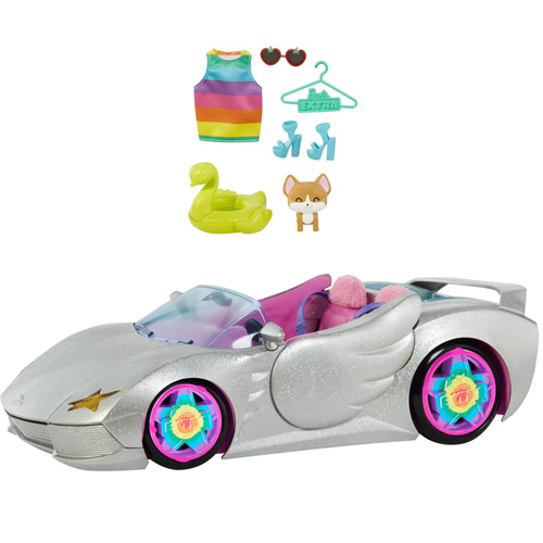 Barbie Extra Car Set With Sparkly 2-Seater Toy
