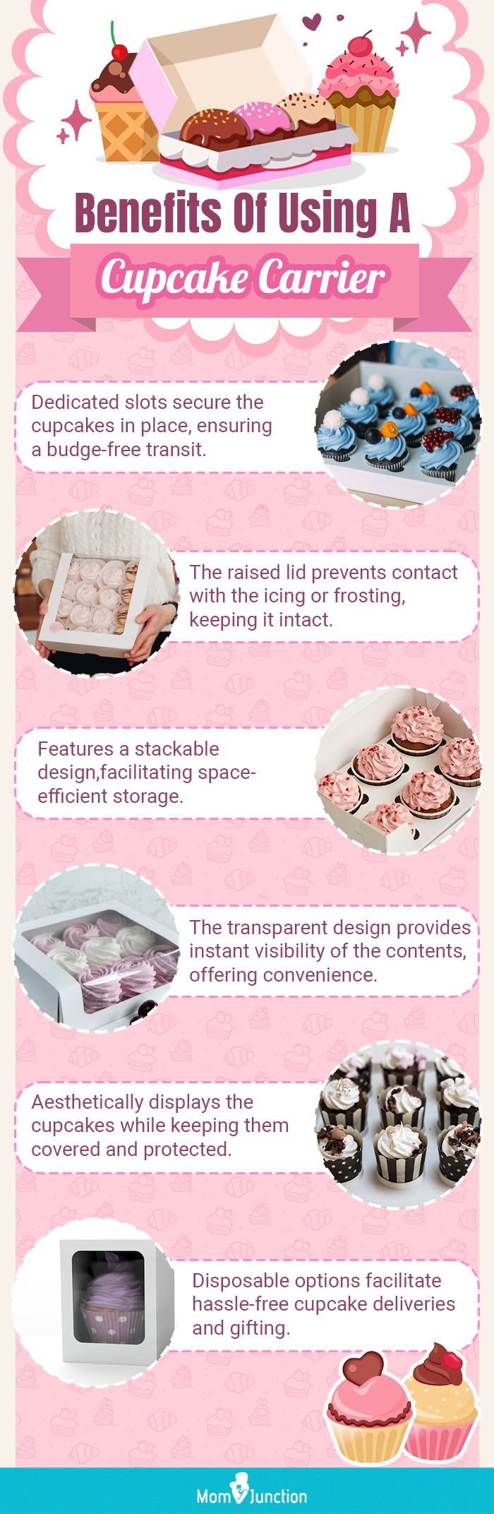 Transparent 2 Tiers Cupcake Carrier with Lid Stackable Layer