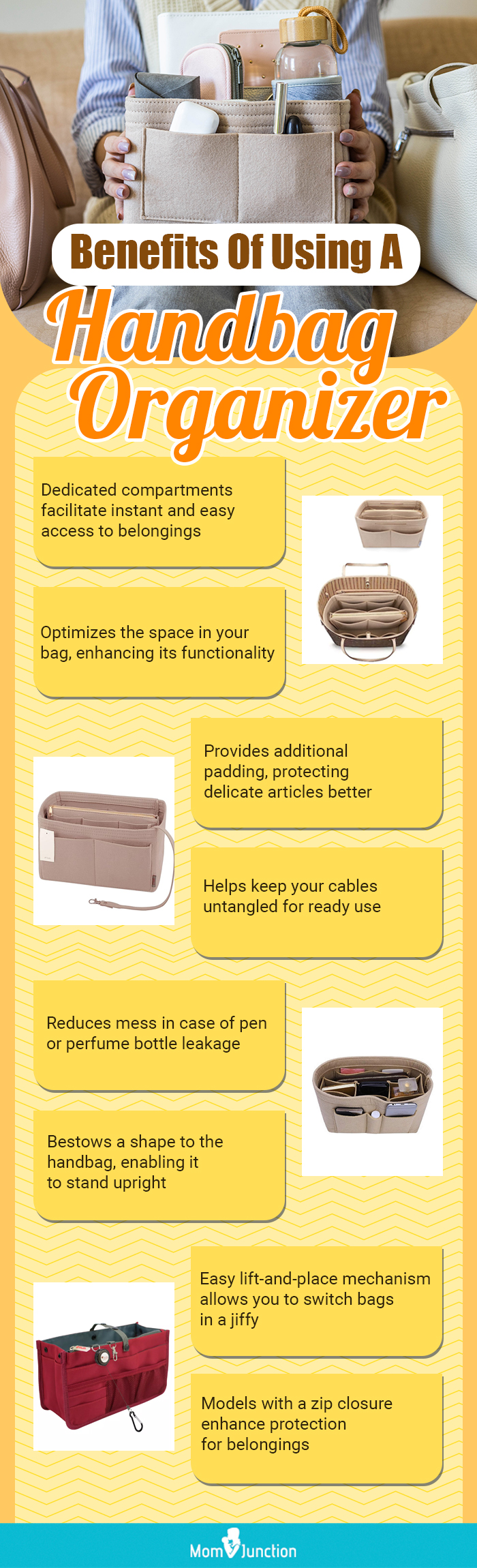 Benefits Of Using A Handbag Organizer (infographic)