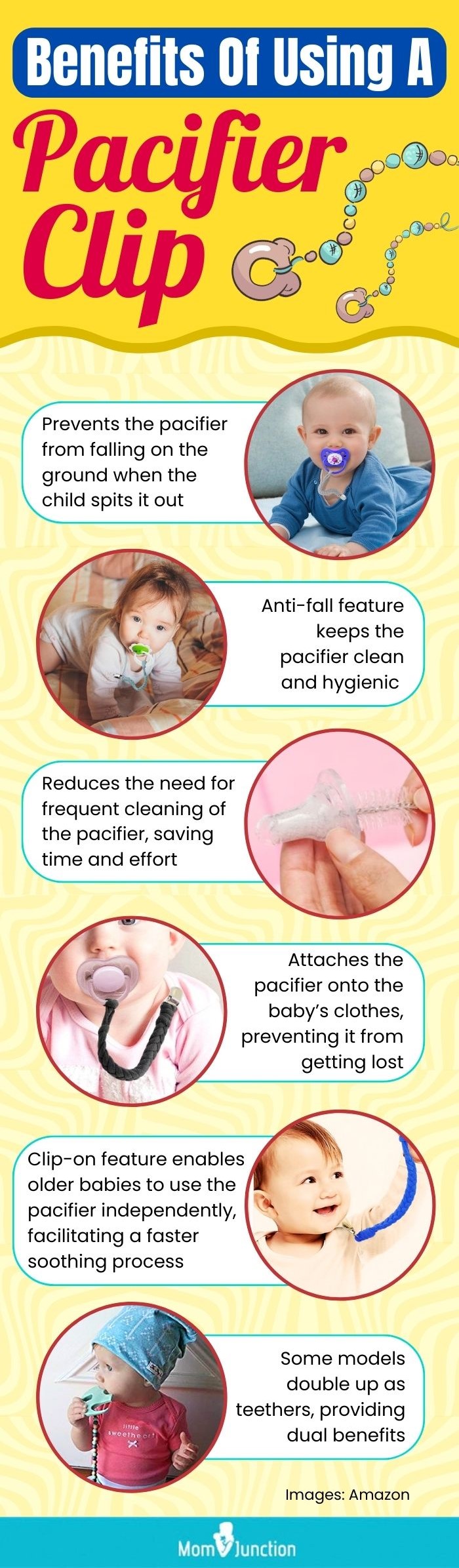 Benefits Of Using A Pacifier Clip (infographic)