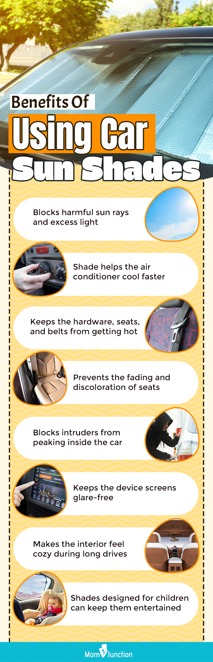Benefits Of Using Car Sun Shades (infographic)