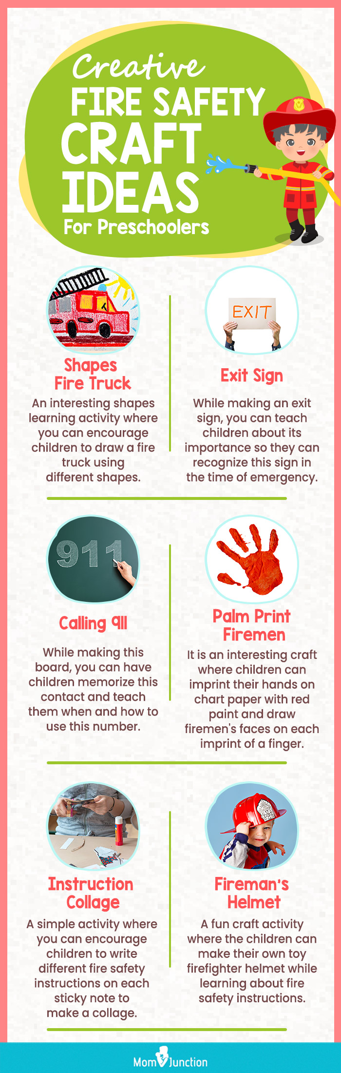 creative fire safety craft ideas for preschoolers (infographic)