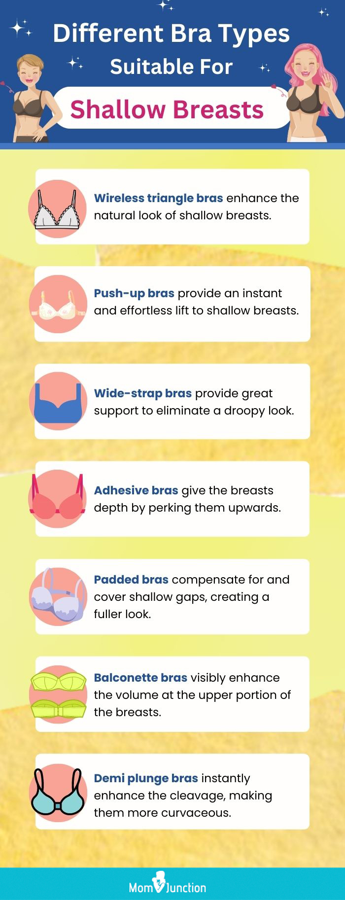 Different Bra Types Suitable For Shallow Breasts (infographic)