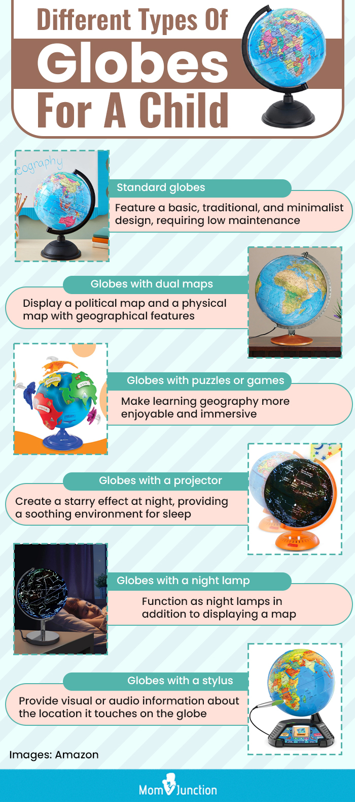 Different Types Of Globes For A Child (infographic)