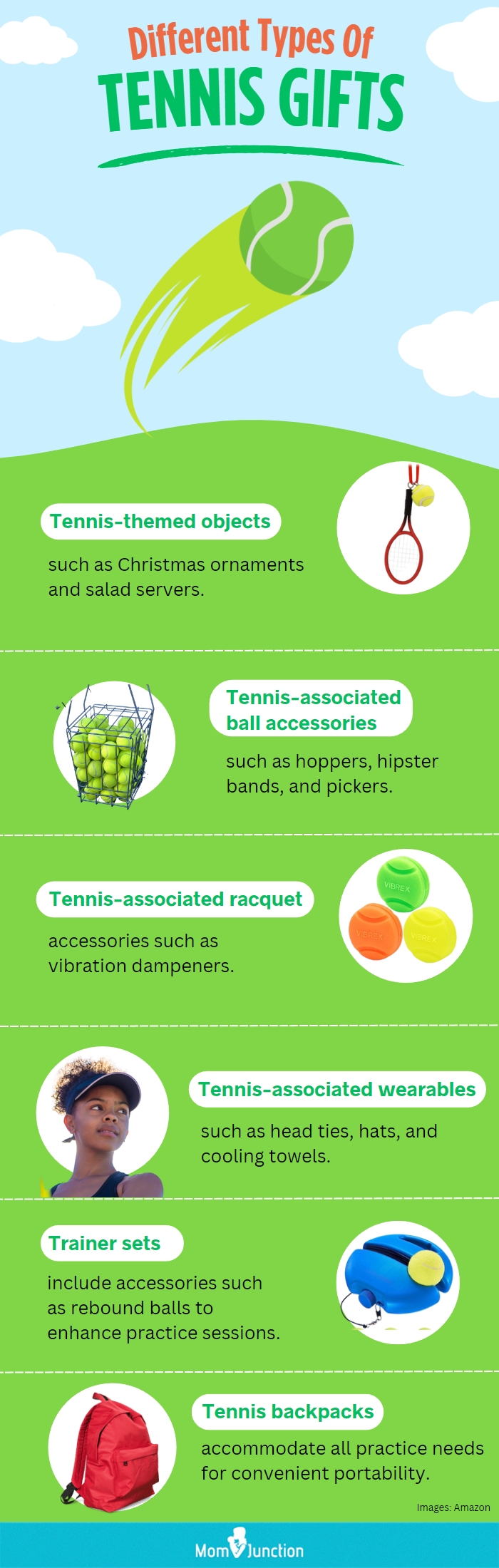 Different Types Of Tennis Gifts (infographic)