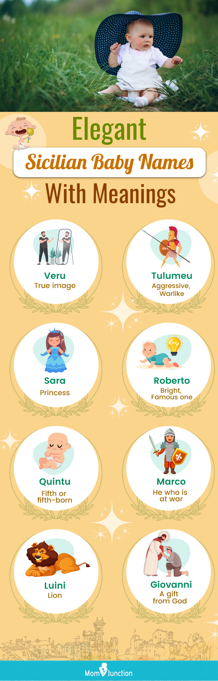 elegant sicilian baby names with meanings (infographic)