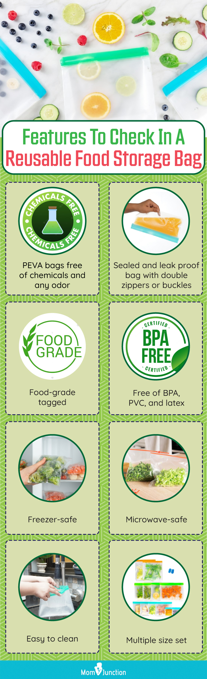 Features To Check In A Reusable Food Storage Bag (infographic)